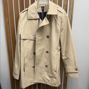 Tommy Hilfiger Tan Double-Breasted Pea Coat